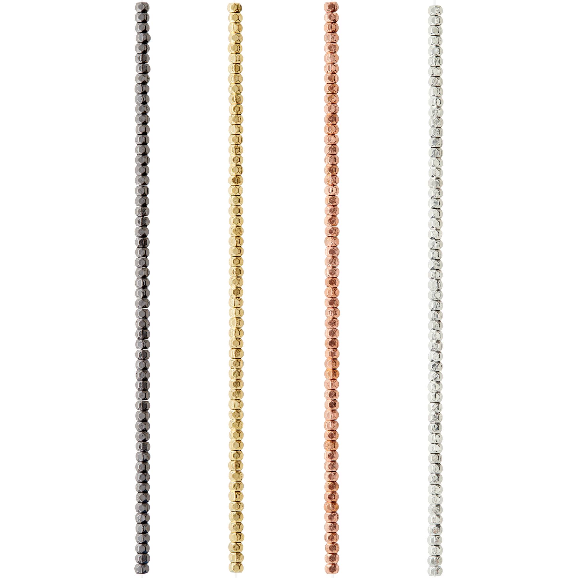 Metal Faceted Rondel Beads by Bead Landing®, 3mm
